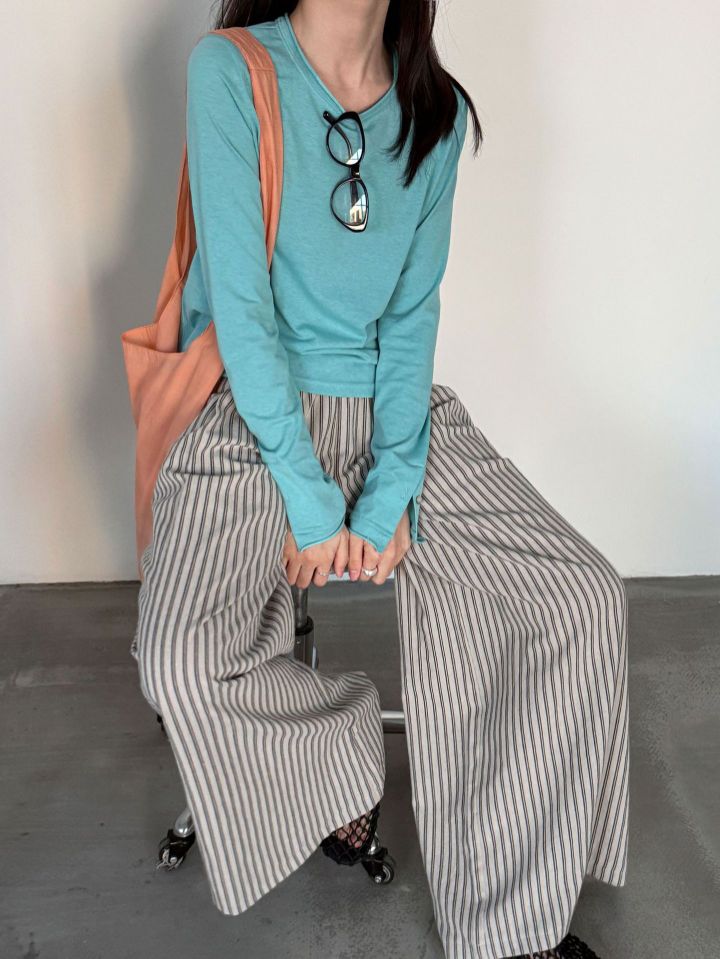 STAY HERE韓國東大門代購女士新品休閑推薦時尚職業T恤紐扣STAY HERET恤