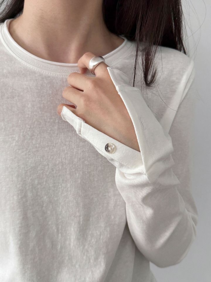 STAY HERE韓國東大門代購女士新品休閑推薦時尚職業T恤紐扣STAY HERET恤