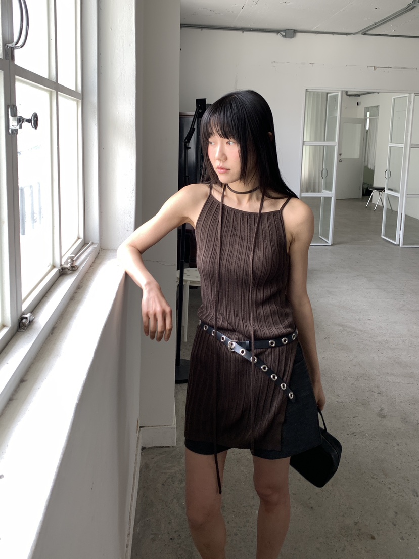 BAKING POWDER韓國東大門直郵女裝新款推薦連衣裙含脖帶BAKING POWDER連衣裙