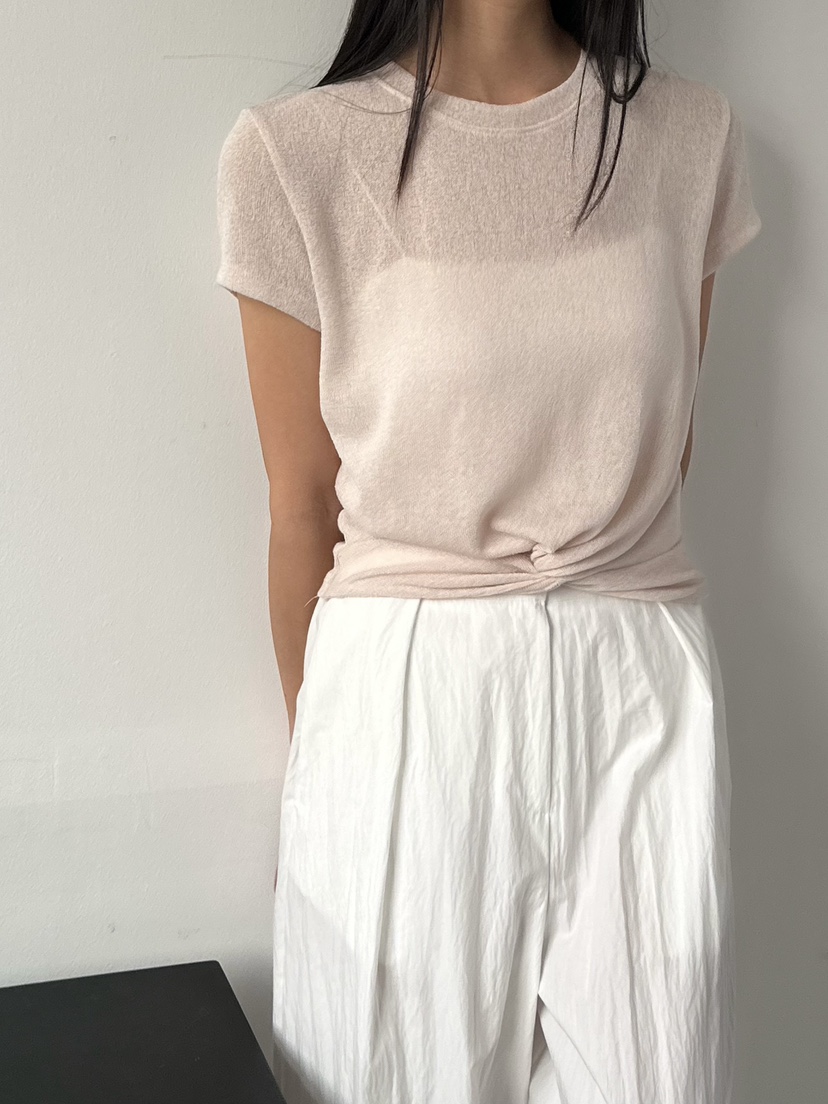 LE VASE韓國東大門代購女裝新款熱賣26春夏人氣休閑職業T恤LE VASET恤圖色2