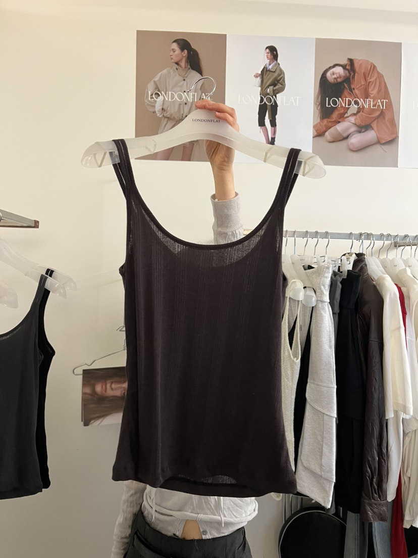 LONDON FLAT韓國直郵實拍女士新款26春夏人氣吊帶背心羅紋LONDON FLAT吊帶/背心圖色2