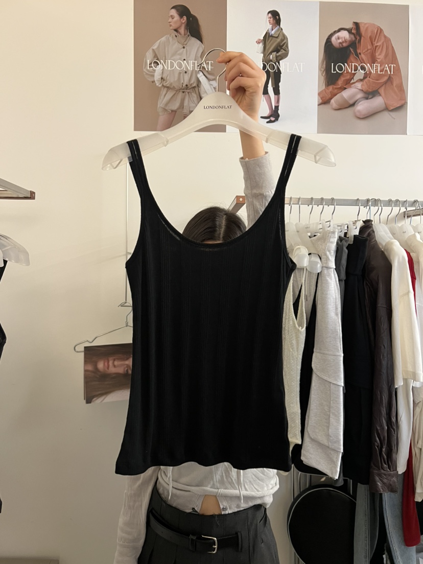 LONDON FLAT韓國直郵實拍女士新款26春夏人氣吊帶背心羅紋LONDON FLAT吊帶/背心圖色4