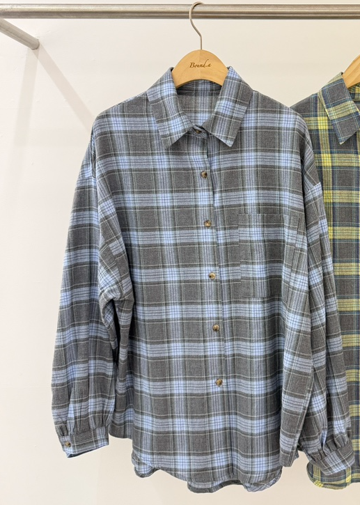 BOUND.A韓國東大門代購女士新品推薦襯衫蕾絲衫格子寬松BOUND.A襯衫/蕾絲衫圖色1