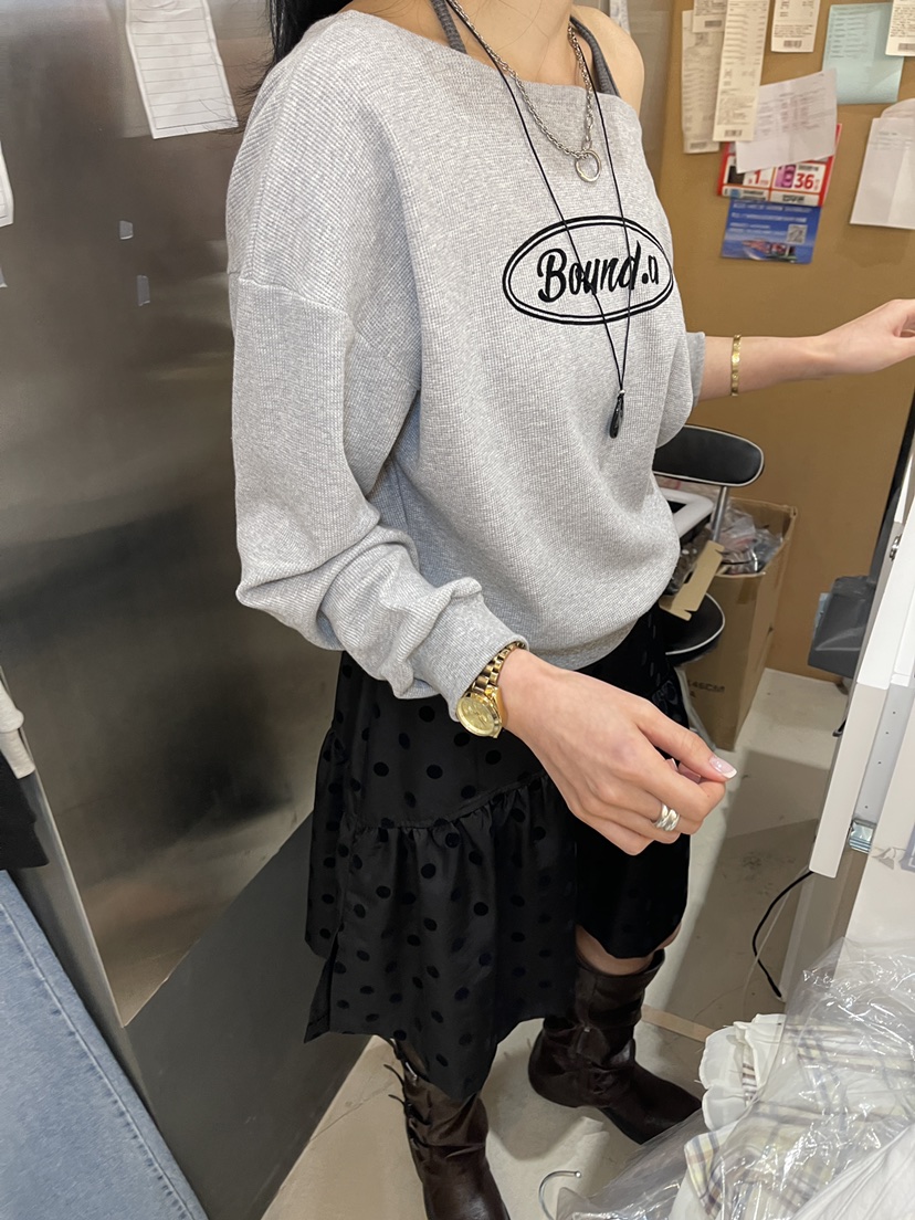 BOUND.A韓國直郵女士新款推薦時尚熱賣26春夏衛衣華夫格BOUND.A衛衣