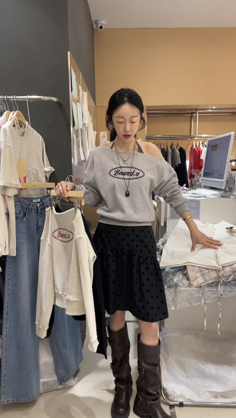 BOUND.A韓國直郵女士新款推薦時尚熱賣26春夏衛衣華夫格BOUND.A衛衣