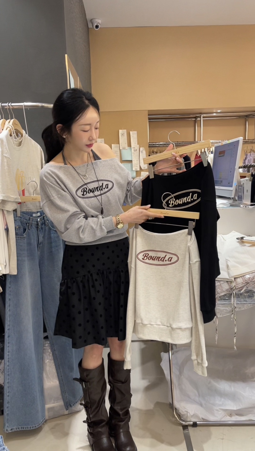 BOUND.A韓國直郵女士新款推薦時尚熱賣26春夏衛衣華夫格BOUND.A衛衣