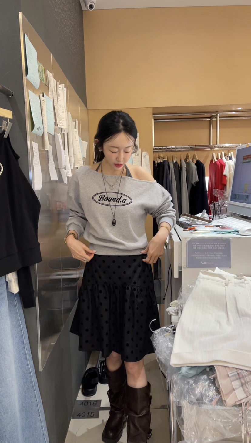 BOUND.A韓國直郵女士新款推薦時尚熱賣26春夏衛衣華夫格BOUND.A衛衣