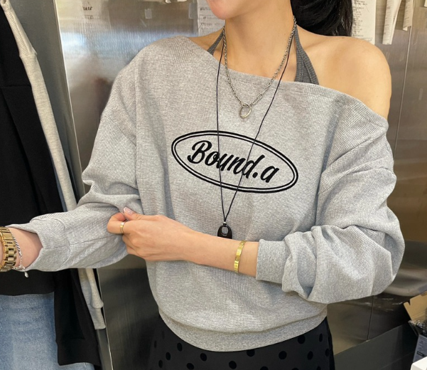 BOUND.A韓國直郵女士新款推薦時尚熱賣26春夏衛衣華夫格BOUND.A衛衣圖色2