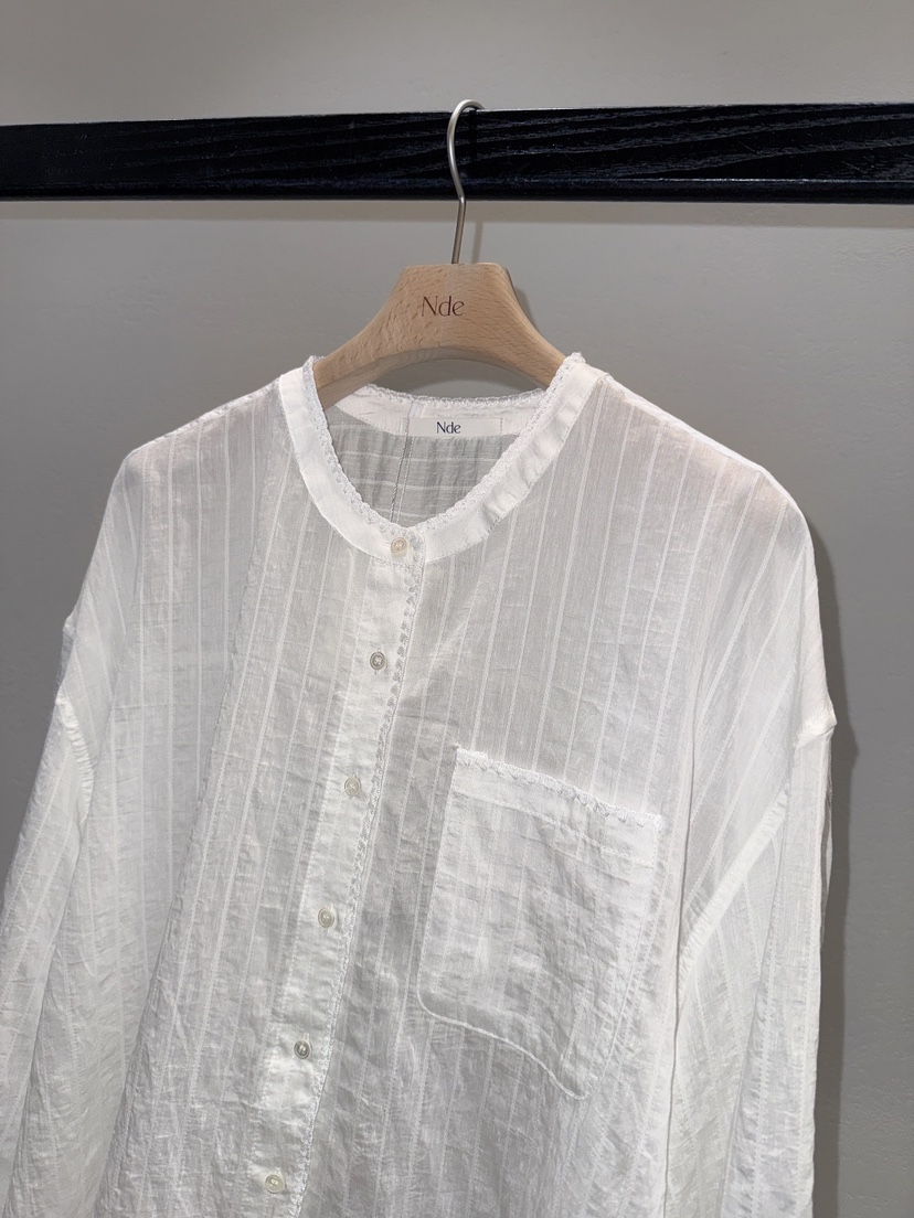 NDE韓國直郵實拍女士新款時尚襯衫蕾絲衫含絲巾刺繡套裝圍巾BOHEME_NDE襯衫/蕾絲衫