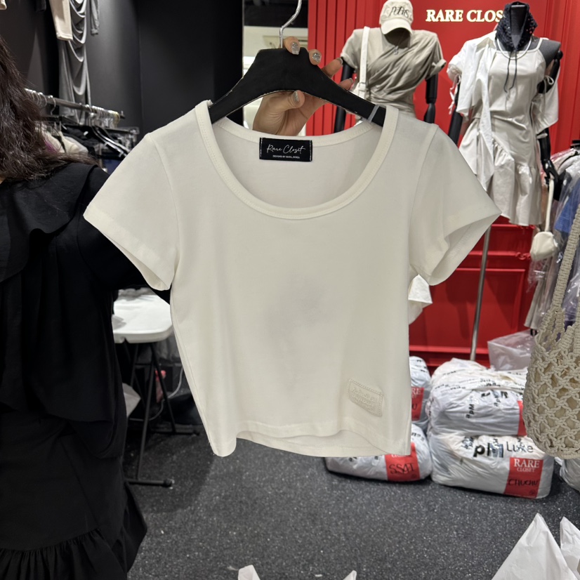 RARE CLOSET韓國直郵女裝新品時尚休閑人氣T恤不含內搭刺繡RARE CLOSETT恤圖色1