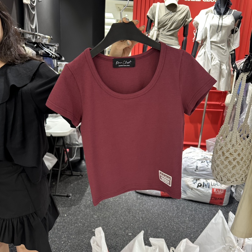 RARE CLOSET韓國直郵女裝新品時尚休閑人氣T恤不含內搭刺繡RARE CLOSETT恤圖色2