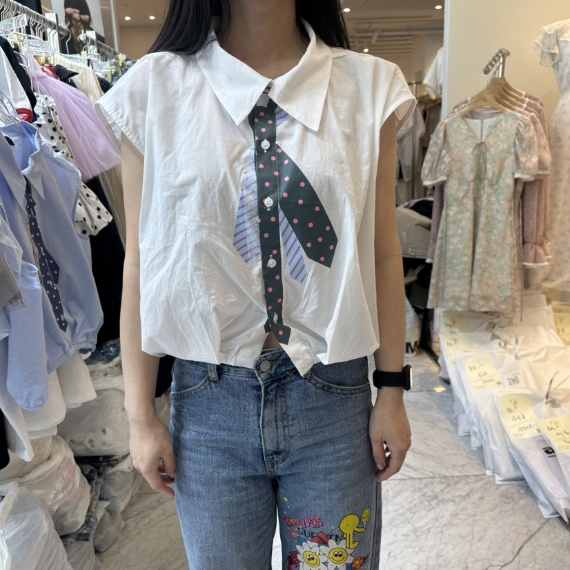 CHEAP-CHIC韓國東大門代購女士新款推薦人氣襯衫蕾絲衫系帶CHEAP-CHIC/CHARLES THE SECOND襯衫/蕾絲衫圖色1