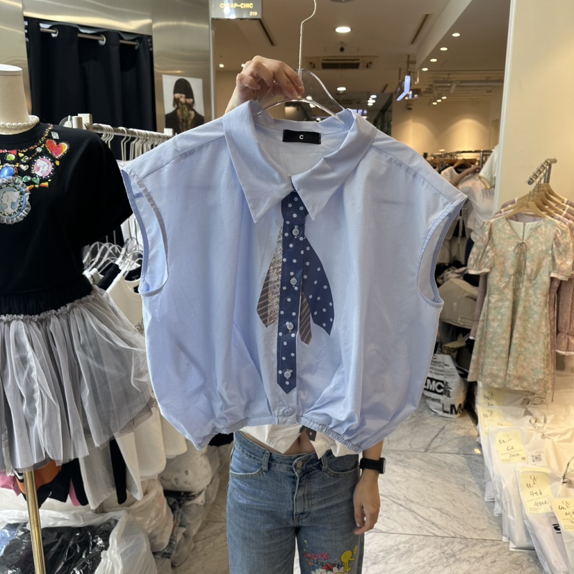 CHEAP-CHIC韓國東大門代購女士新款推薦人氣襯衫蕾絲衫系帶CHEAP-CHIC/CHARLES THE SECOND襯衫/蕾絲衫圖色2