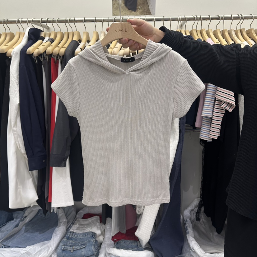 VIVEL韓國東大門代購女裝新款時尚職業26春夏休閑T恤羅紋VIVELT恤圖色1