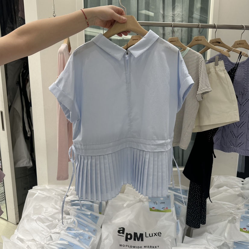 OURMOMENT韓國代購女裝新品時尚26春夏職業人氣襯衫蕾絲衫OURMOMENT襯衫/蕾絲衫