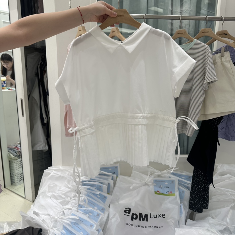 OURMOMENT韓國代購女裝新品時尚26春夏職業人氣襯衫蕾絲衫OURMOMENT襯衫/蕾絲衫圖色2