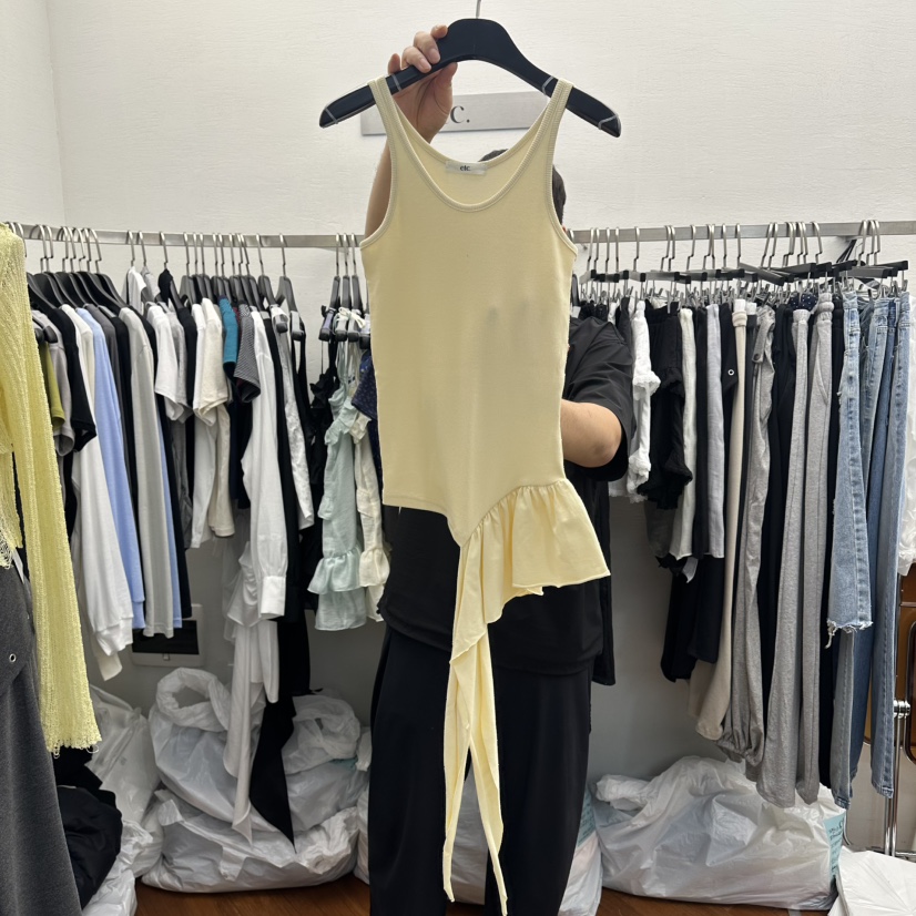 MOANA/ETC韓國東大門代購女士新款熱賣推薦吊帶背心褶皺MOANA/ETC吊帶/背心圖色1