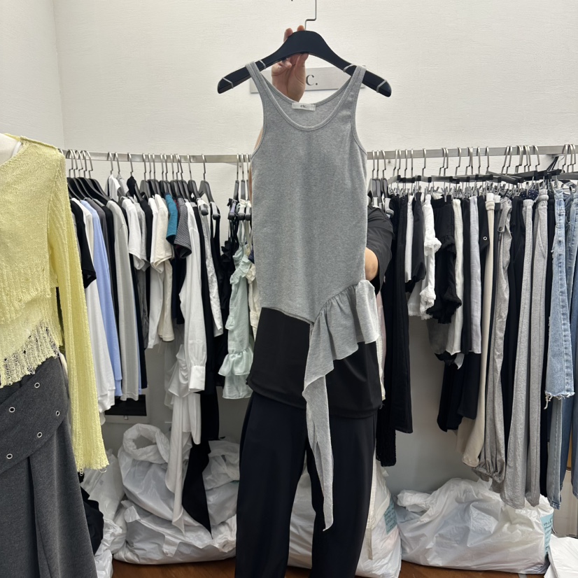 MOANA/ETC韓國東大門代購女士新款熱賣推薦吊帶背心褶皺MOANA/ETC吊帶/背心圖色2