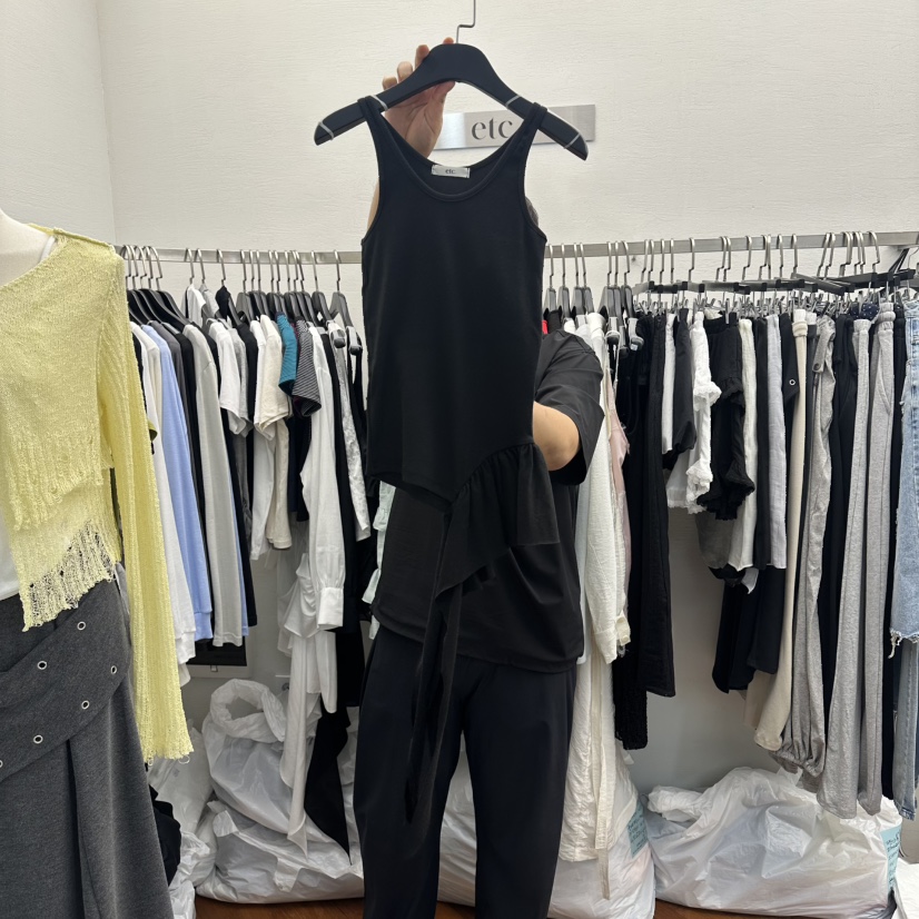 MOANA/ETC韓國東大門代購女士新款熱賣推薦吊帶背心褶皺MOANA/ETC吊帶/背心圖色3