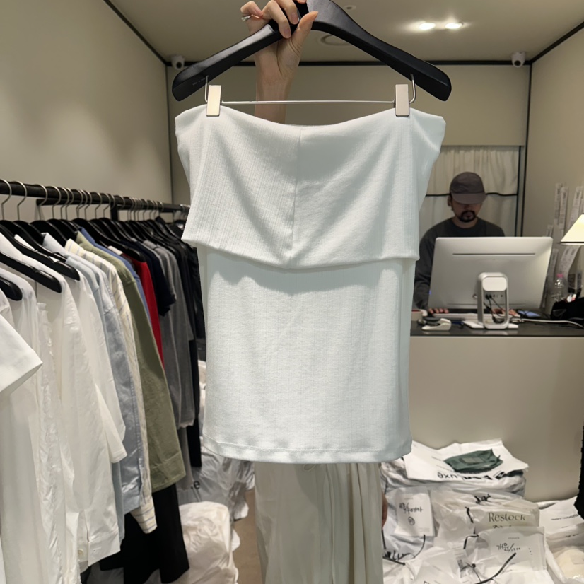 RE STOCK韓國直郵女裝新款熱賣職業26春夏推薦長袖T恤露肩RE STOCK長袖T恤