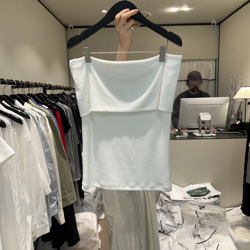 RE STOCK韓國直郵女裝新款熱賣職業26春夏推薦長袖T恤露肩RE STOCK長袖T恤圖色1