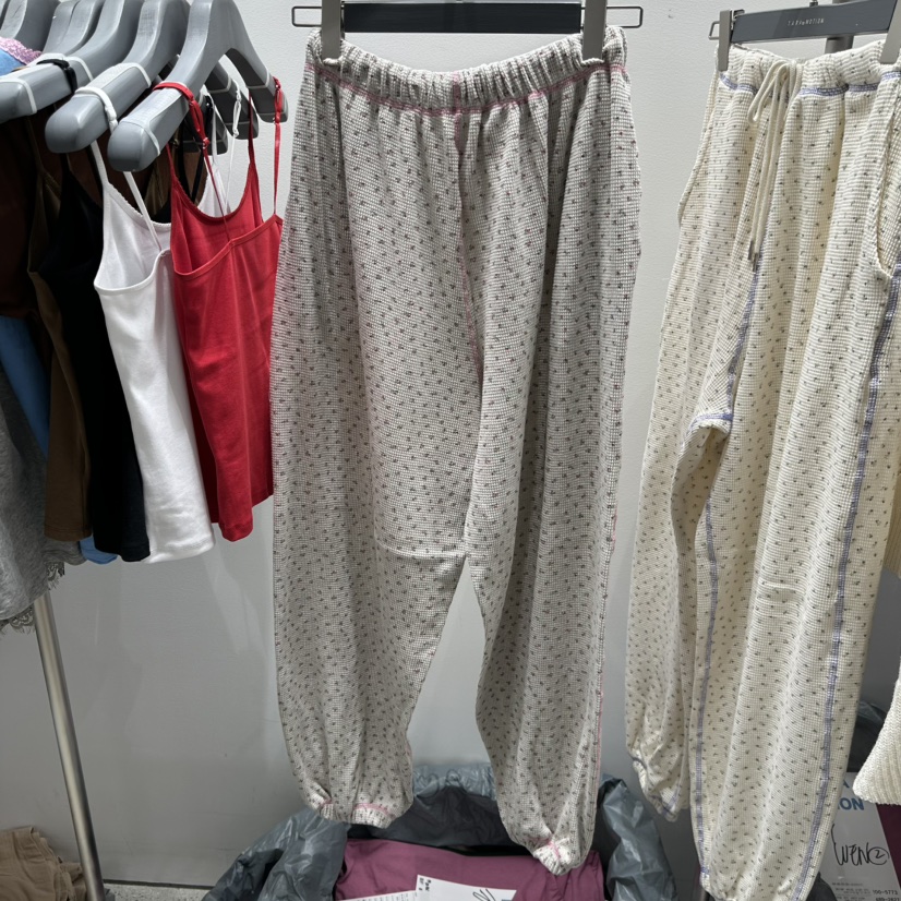 TARABY MOTION韓國直郵女裝新品職業推薦時尚休閑褲華夫格TARABY MOTION休閑褲