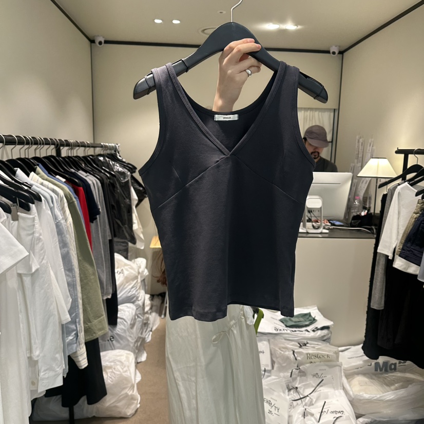 RE STOCK韓國東大門代購女士新款職業人氣推薦休閑吊帶背心RE STOCK吊帶/背心圖色2