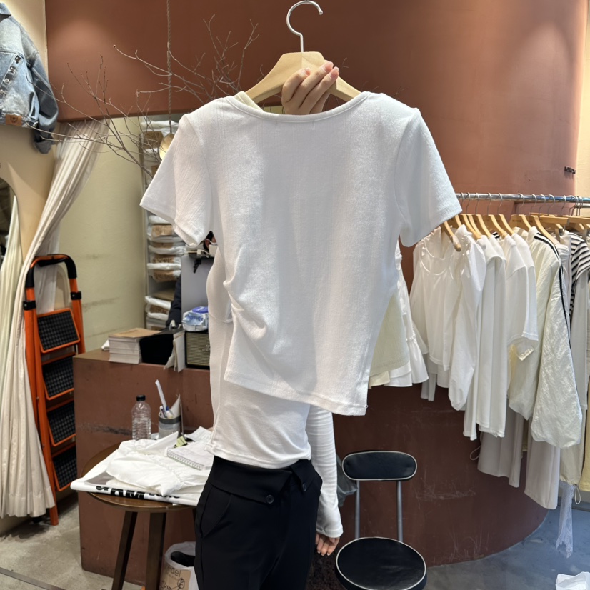 MIENNE韓國直郵實拍女裝新品26春夏職業休閑人氣推薦T恤撞色MIENNET恤