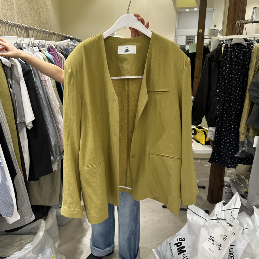 REFLAT韓國直郵女士新品26春夏時尚休閑推薦人氣夾克亞麻REFLAT夾克圖色1