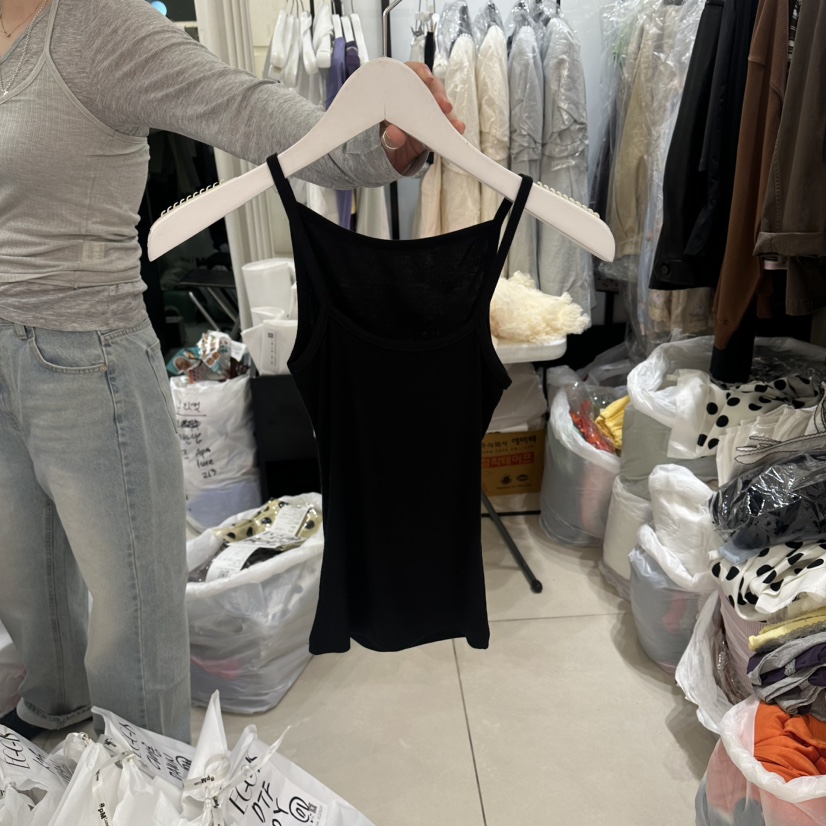 EGG IS韓國東大門直郵女士新款時尚推薦職業人氣吊帶背心EGG IS吊帶/背心圖色5黑色