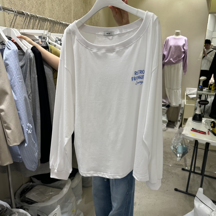REFLAT韓國直郵女裝新品職業26春夏休閑時尚人氣熱賣長袖T恤REFLAT長袖T恤圖色1