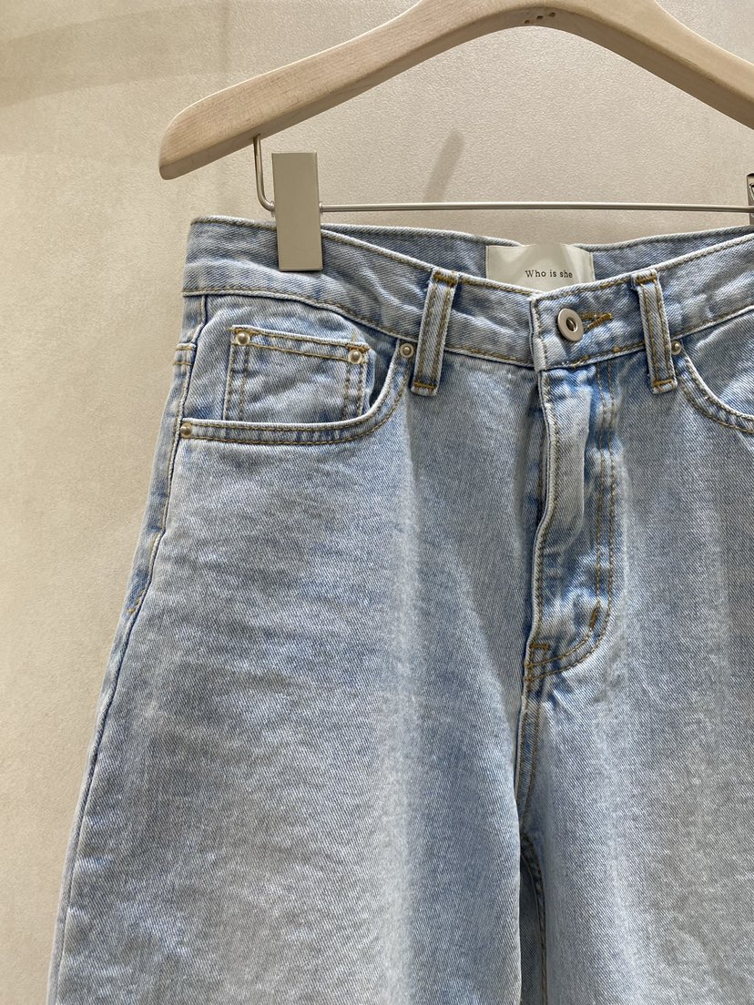 WHO IS SHE韓國直郵女裝新品休閑時尚推薦26春夏牛仔褲WHO IS SHE牛仔褲