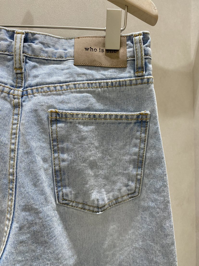 WHO IS SHE韓國直郵女裝新品休閑時尚推薦26春夏牛仔褲WHO IS SHE牛仔褲