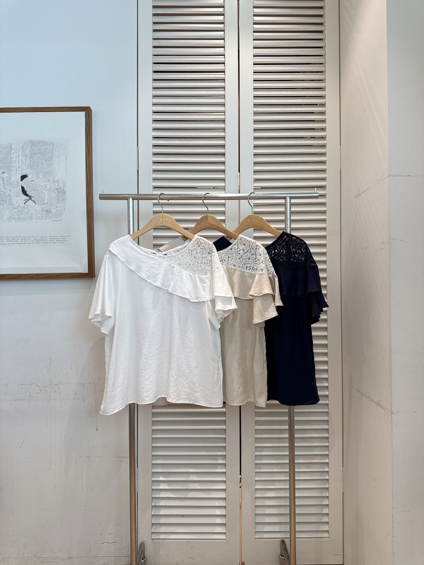 FAVE-L韓國東大門直郵女裝新款時尚職業休閑26春夏襯衫蕾絲衫FAVE-L襯衫/蕾絲衫