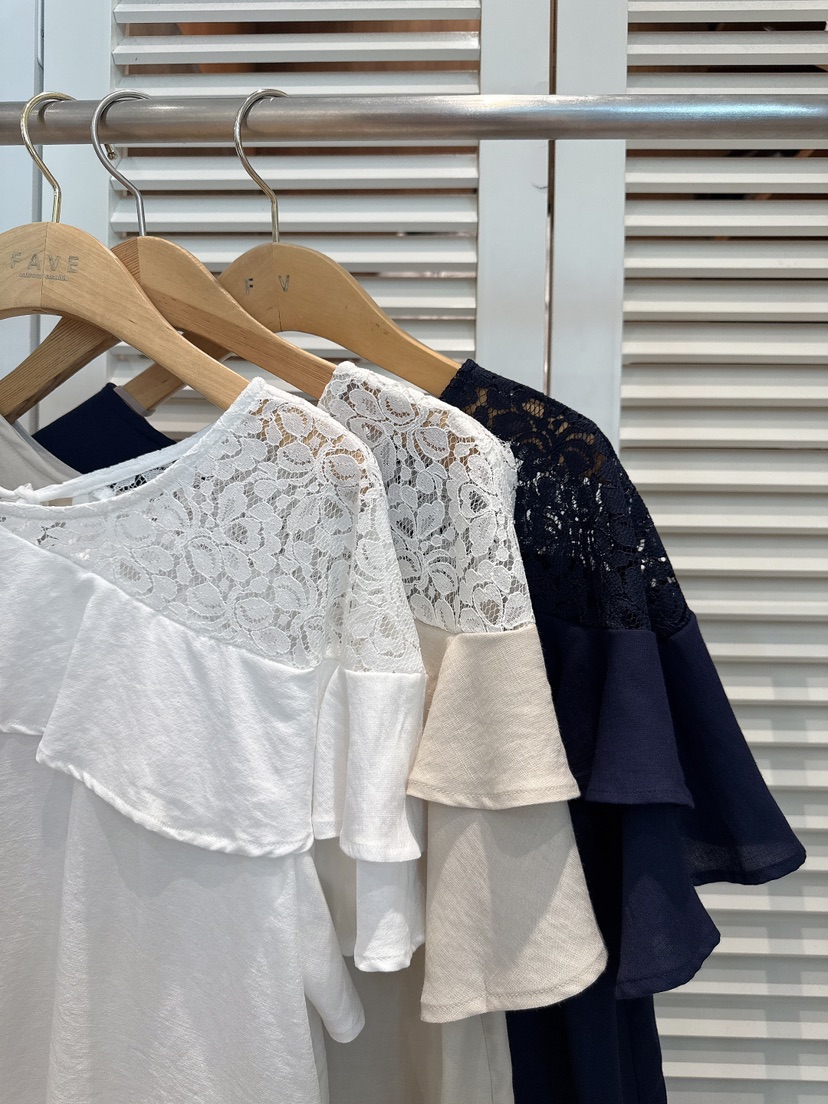 FAVE-L韓國東大門直郵女裝新款時尚職業休閑26春夏襯衫蕾絲衫FAVE-L襯衫/蕾絲衫