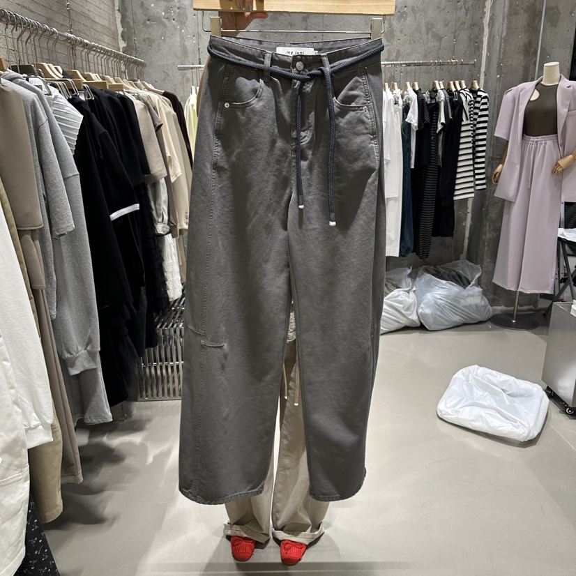 JUNI韓國直郵實拍女裝新品26春夏熱賣時尚人氣休閑褲含腰繩my juni休閑褲圖色1