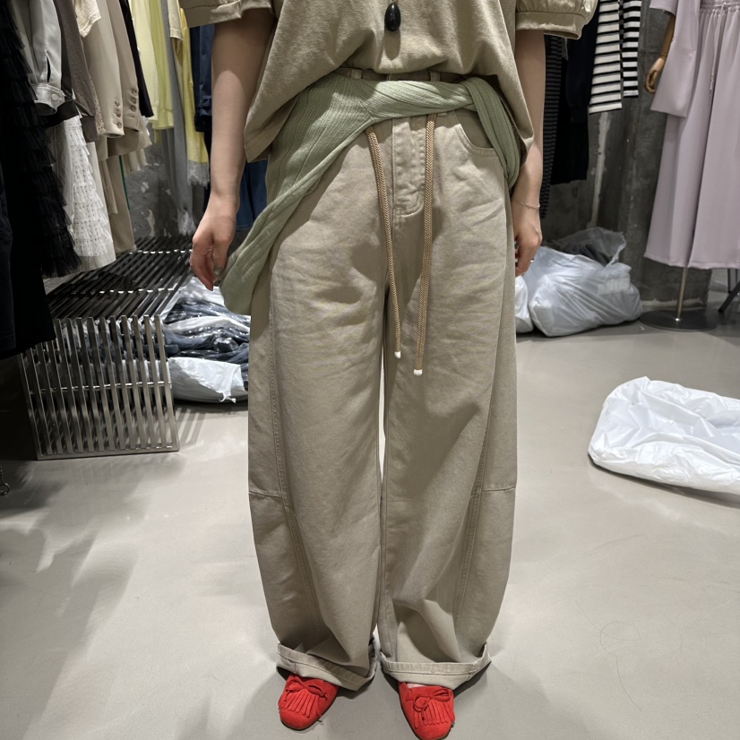 JUNI韓國直郵實拍女裝新品26春夏熱賣時尚人氣休閑褲含腰繩my juni休閑褲圖色2