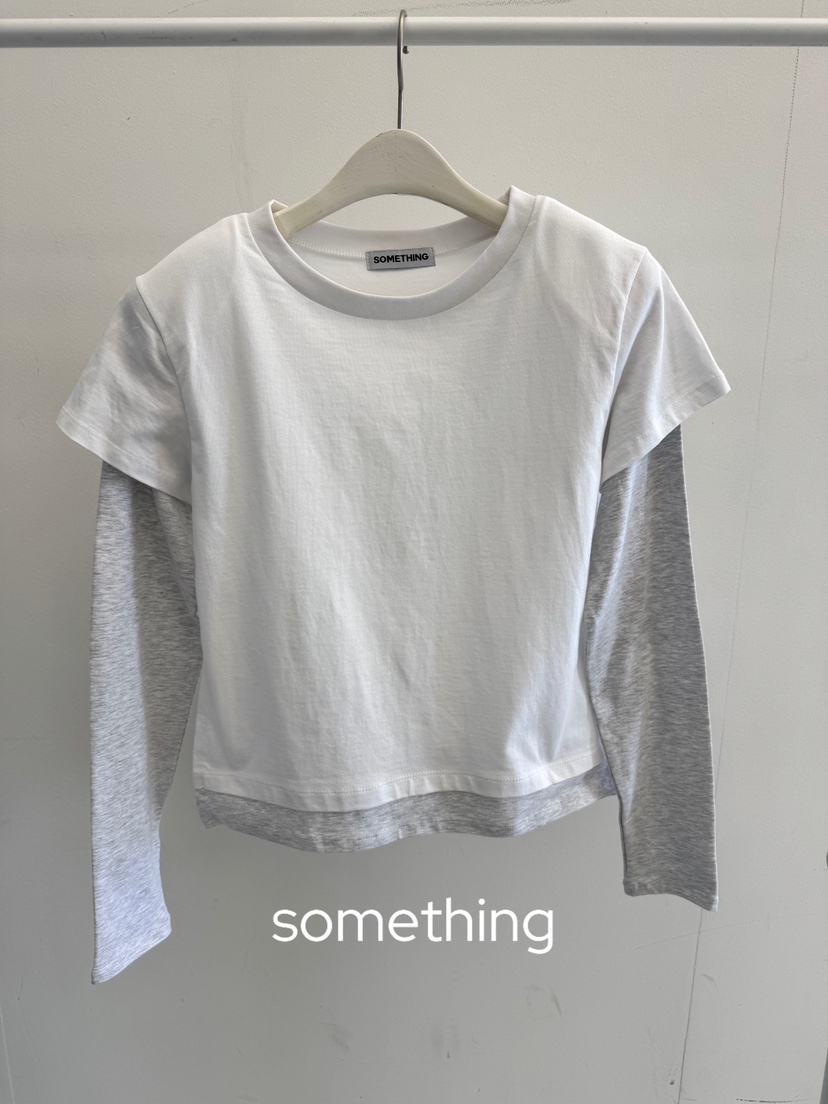 SOMETHING-L/FANCY韓國東大門直郵女裝新品人氣長袖T恤SOMETHING-L/FANCY長袖T恤圖色1