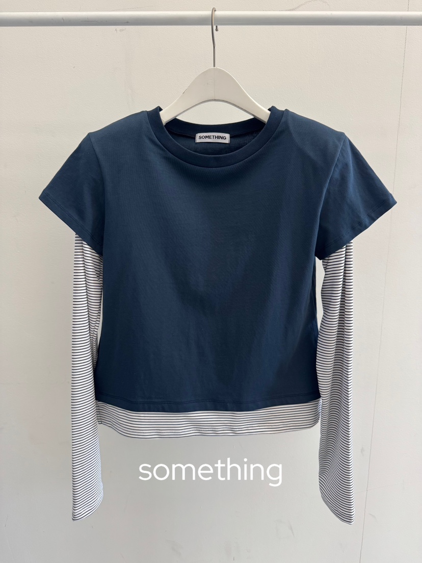 SOMETHING-L/FANCY韓國東大門直郵女裝新品人氣長袖T恤SOMETHING-L/FANCY長袖T恤圖色2