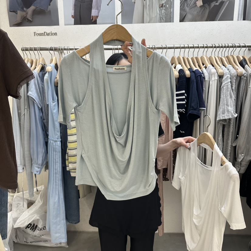 FOUNDATION韓國代購女士新款職業26春夏推薦時尚熱賣人氣T恤FOUNDATIONT恤圖色2