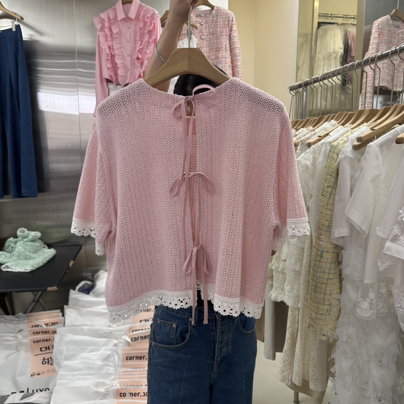 CORNER韓國直郵實拍女士新款職業人氣時尚襯衫蕾絲衫提花CORNER.302襯衫/蕾絲衫