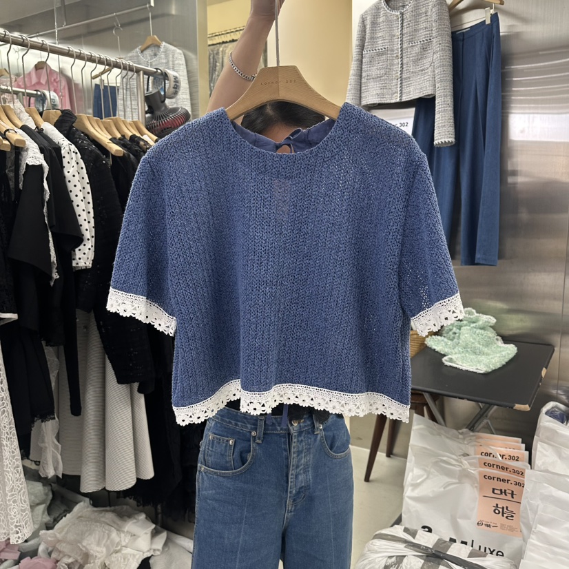 CORNER韓國直郵實拍女士新款職業人氣時尚襯衫蕾絲衫提花CORNER.302襯衫/蕾絲衫圖色1