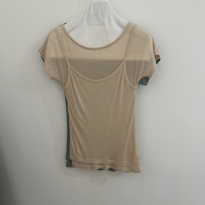 OVERTAKE韓國東大門代購女裝新款人氣推薦26春夏T恤假兩件雙層OVERTAKET恤圖色2