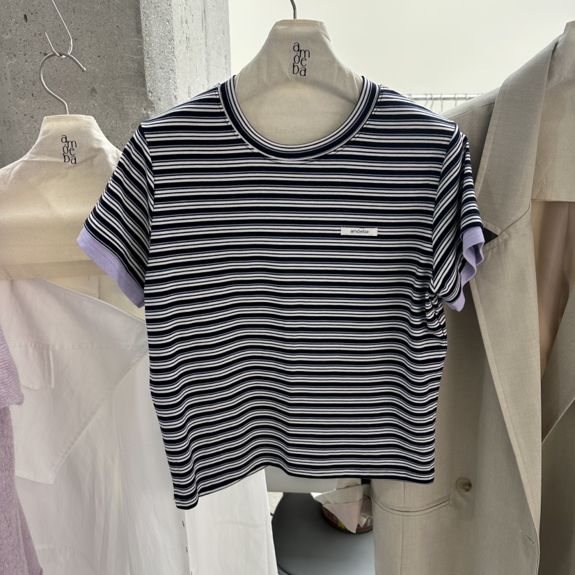 AMOEBA韓國直郵女士新款推薦時尚休閑熱賣26春夏職業人氣T恤AMOEBAT恤圖色2