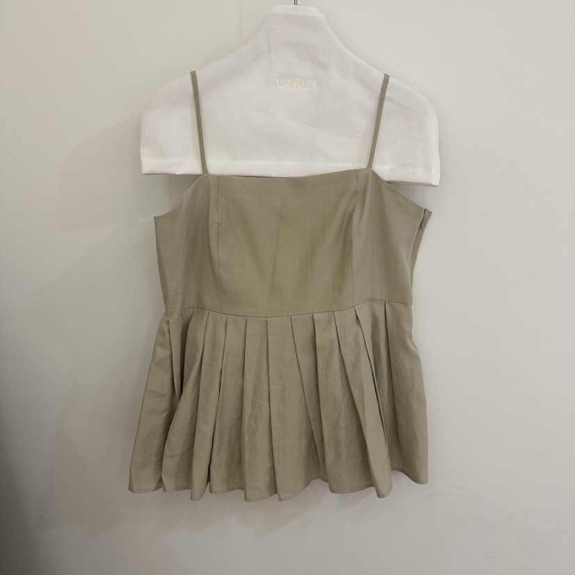 OVERTAKE韓國代購女裝新品26春夏推薦時尚職業吊帶背心褶裥OVERTAKE吊帶/背心圖色3