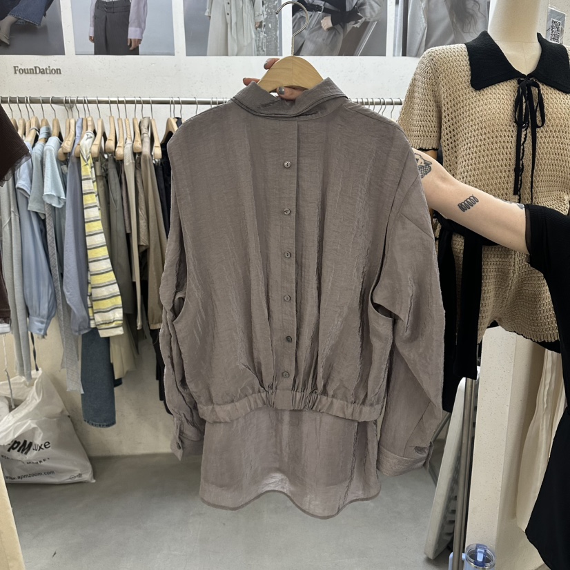 FOUNDATION韓國東大門代購女裝新品職業26春夏襯衫蕾絲衫FOUNDATION襯衫/蕾絲衫