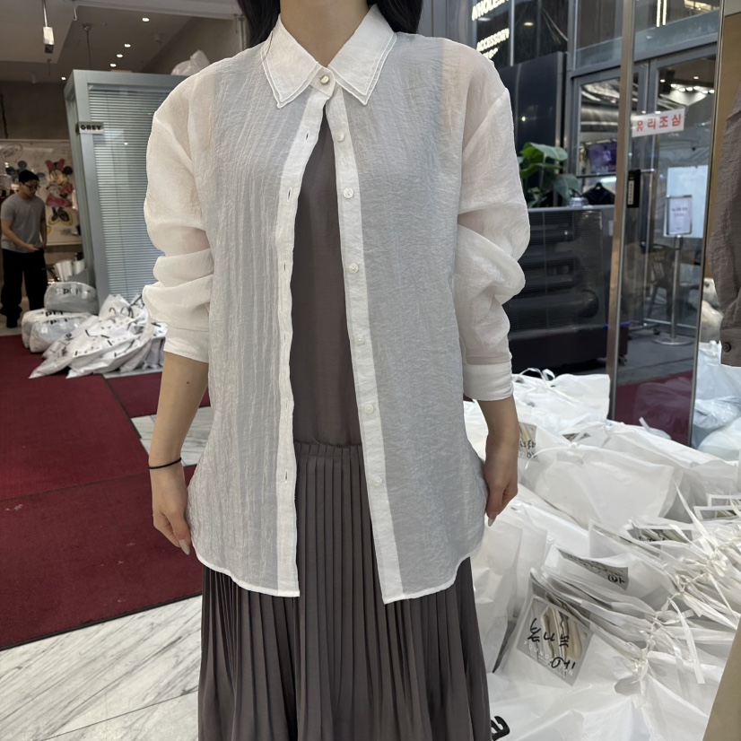 FOUNDATION韓國東大門代購女裝新品職業26春夏襯衫蕾絲衫FOUNDATION襯衫/蕾絲衫圖色1