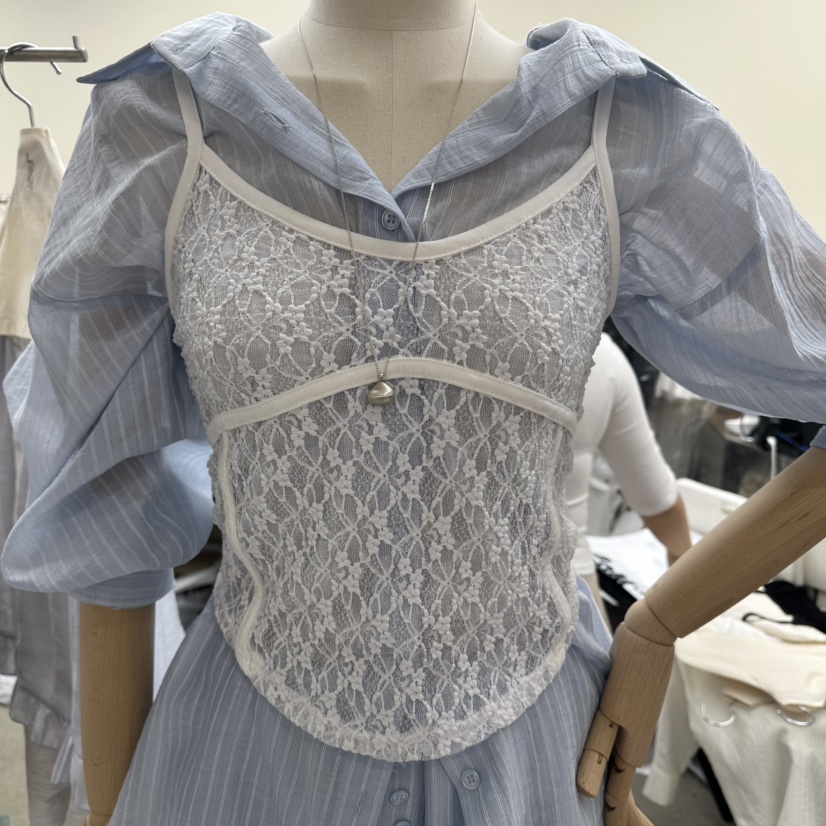 AMOEBA韓國代購女士新品休閑吊帶背心不含內搭小碎花蕾絲AMOEBA吊帶/背心圖色2