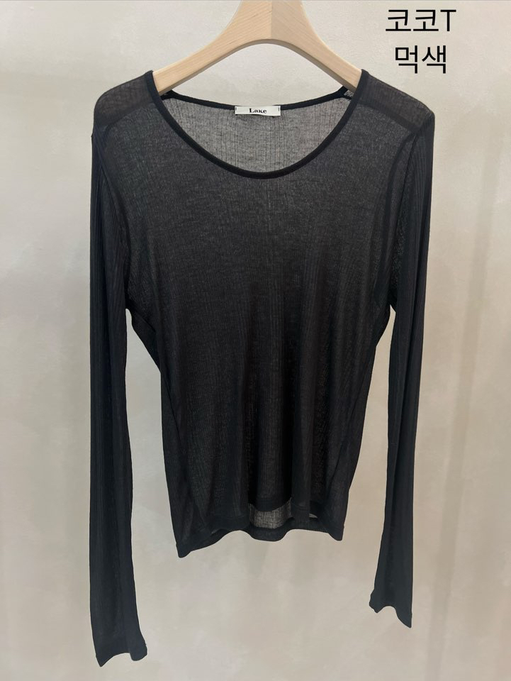 LAKE-A/KONI韓國代購女裝新品休閑職業熱賣人氣長袖T恤Lake Side/KONI長袖T恤圖色2墨色