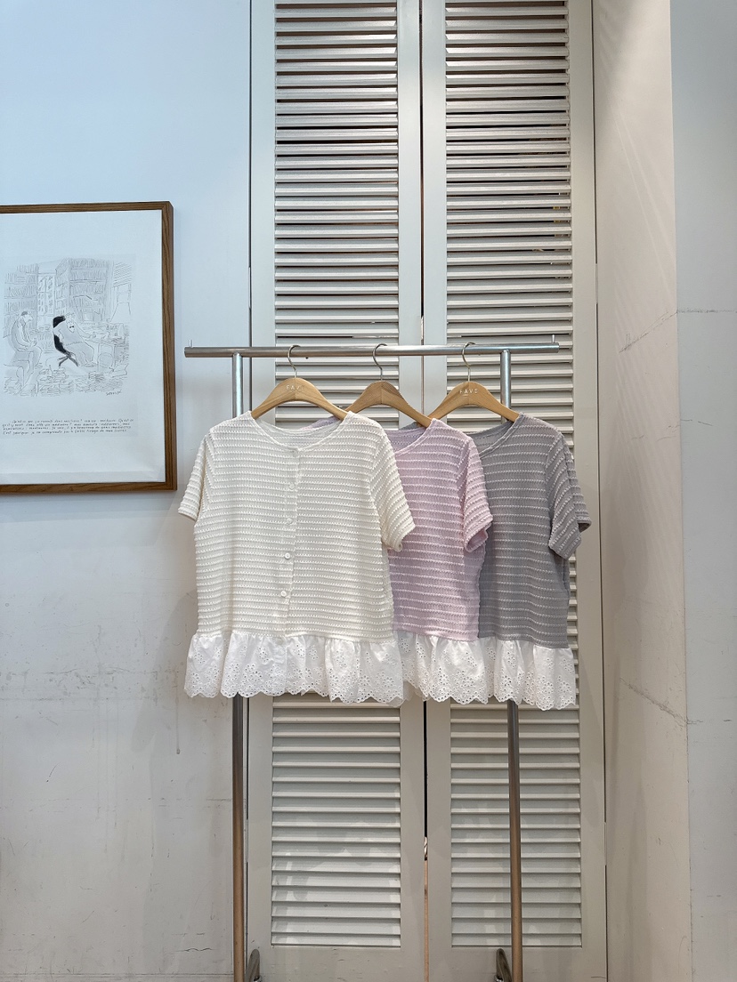 FAVE-L韓國直郵實拍女士新款休閑時尚熱賣26春夏襯衫蕾絲衫FAVE-L襯衫/蕾絲衫